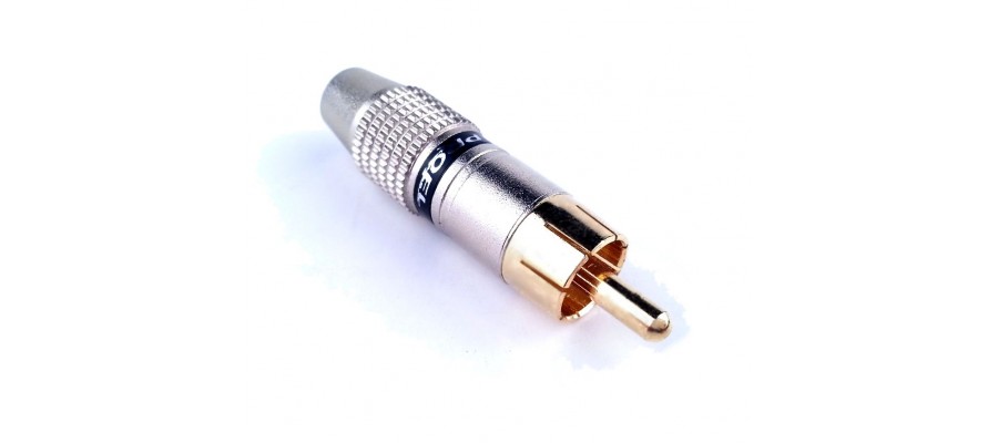 PROEL MRCA35BK - штекер штирьовий (RCA тато) з чорним кільцем, срібна латунь