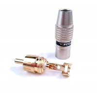 PROEL MRCA35BK - штекер штирьовий (RCA тато) з чорним кільцем, срібна латунь