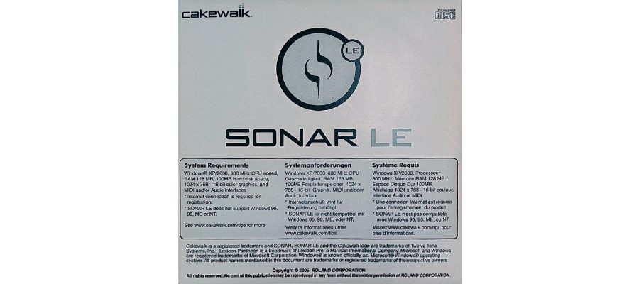 Програмне забезпечення Roland Sonar LE