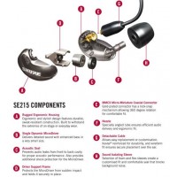 Навушники звукоізолюючі міні SHURE SE215-CL Навушники звукоізолюючі міні SHURE SE215-CL